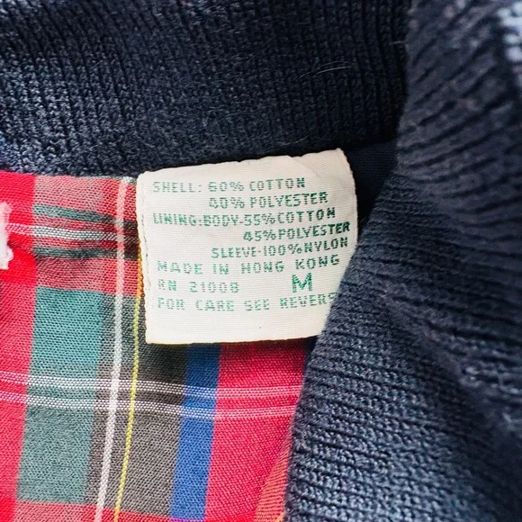 Lacoste Dark Blue Harrington Jacket with Tartan Interior - Picture 5 of 5